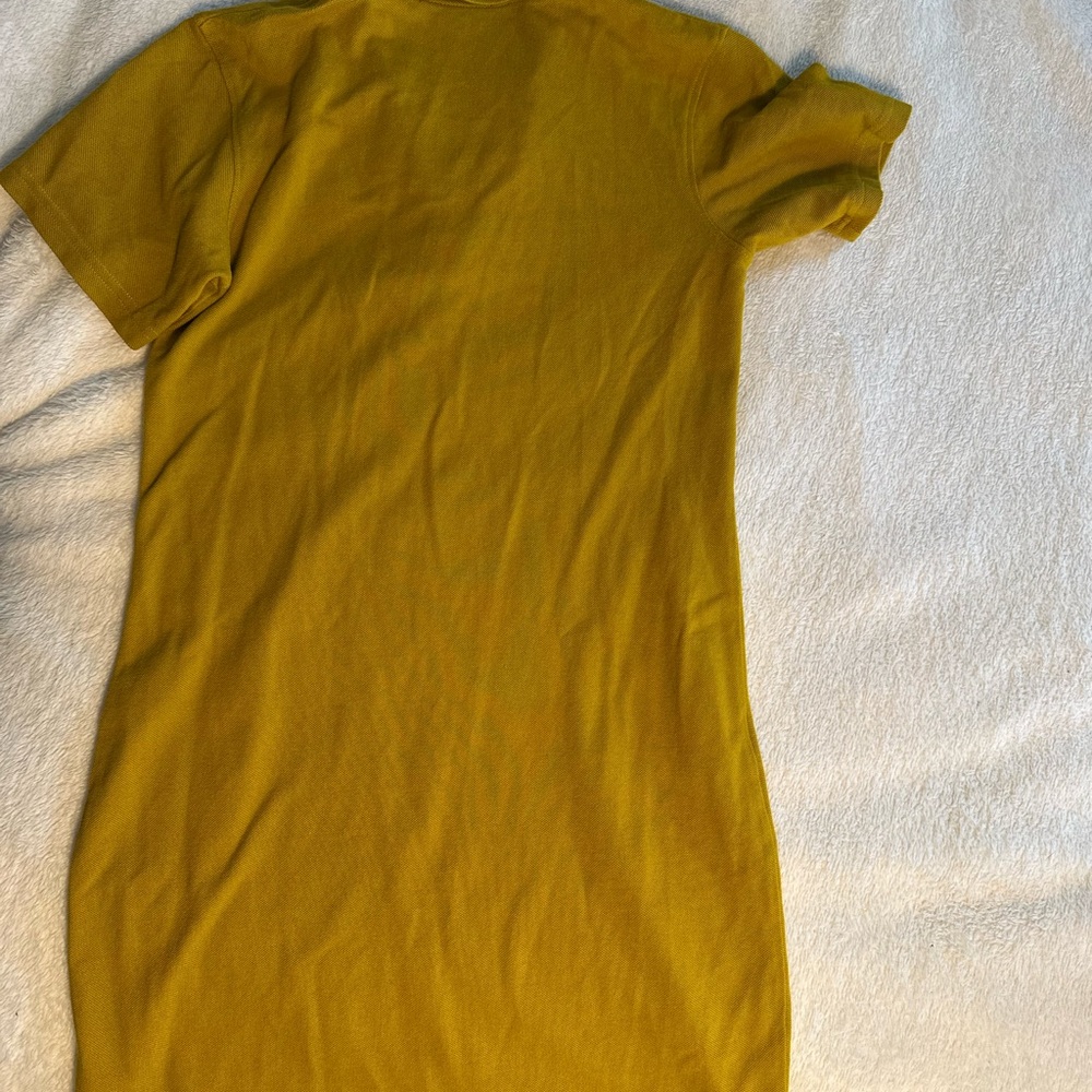 Obey Mustard Mini Dress with Leopard Collar - Picture 5 of 6